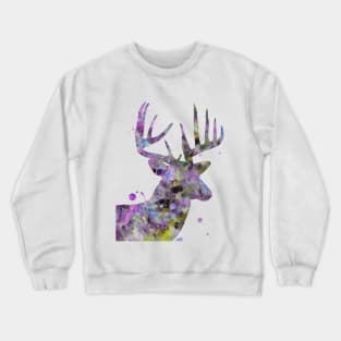 Watercolor Deer Portrait Crewneck Sweatshirt